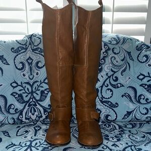 Brown Knee-High Leather Boots